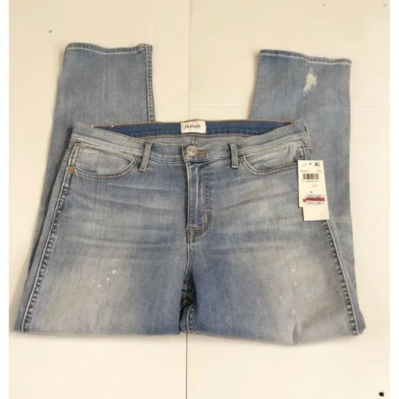 HUDSON JEANS Blue Distressed Crop Skinny Jeans - Picture 6 of 12